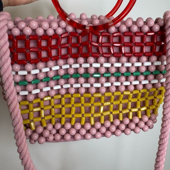 Zara kids beaded colourful pink hard handle bag - Picture 7 of 7